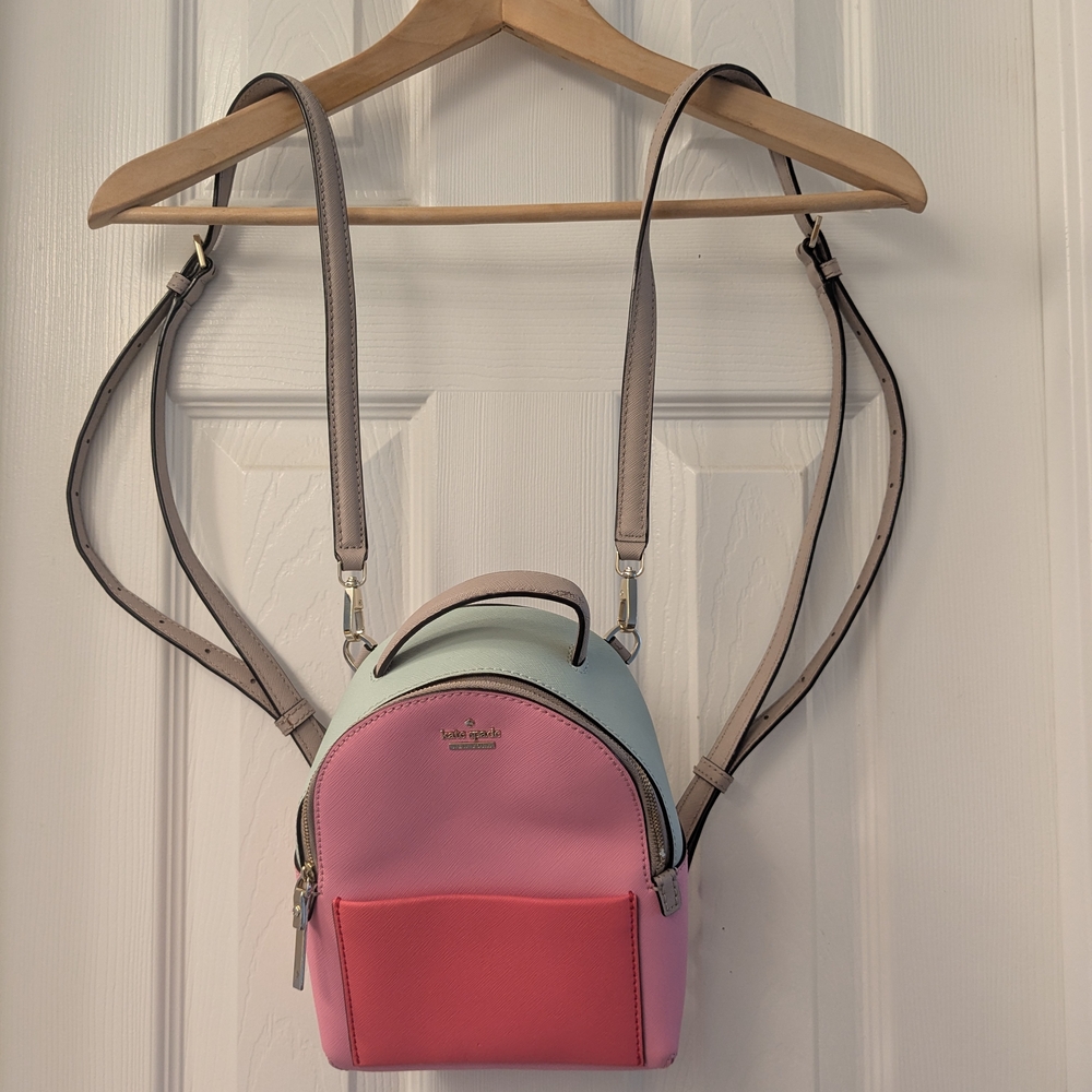 Kate Spade Pink and Mint Backpack